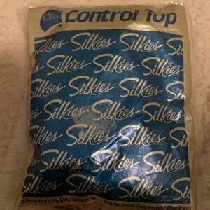 1 Vtg Silkies Control Top Pantyhose Size XL Queen-Nude Support Legs 070501